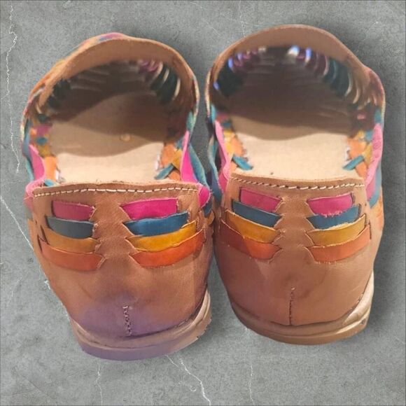 Artisanias Colorful Woven Hurraches sz 10 #890 - Picture 5 of 6